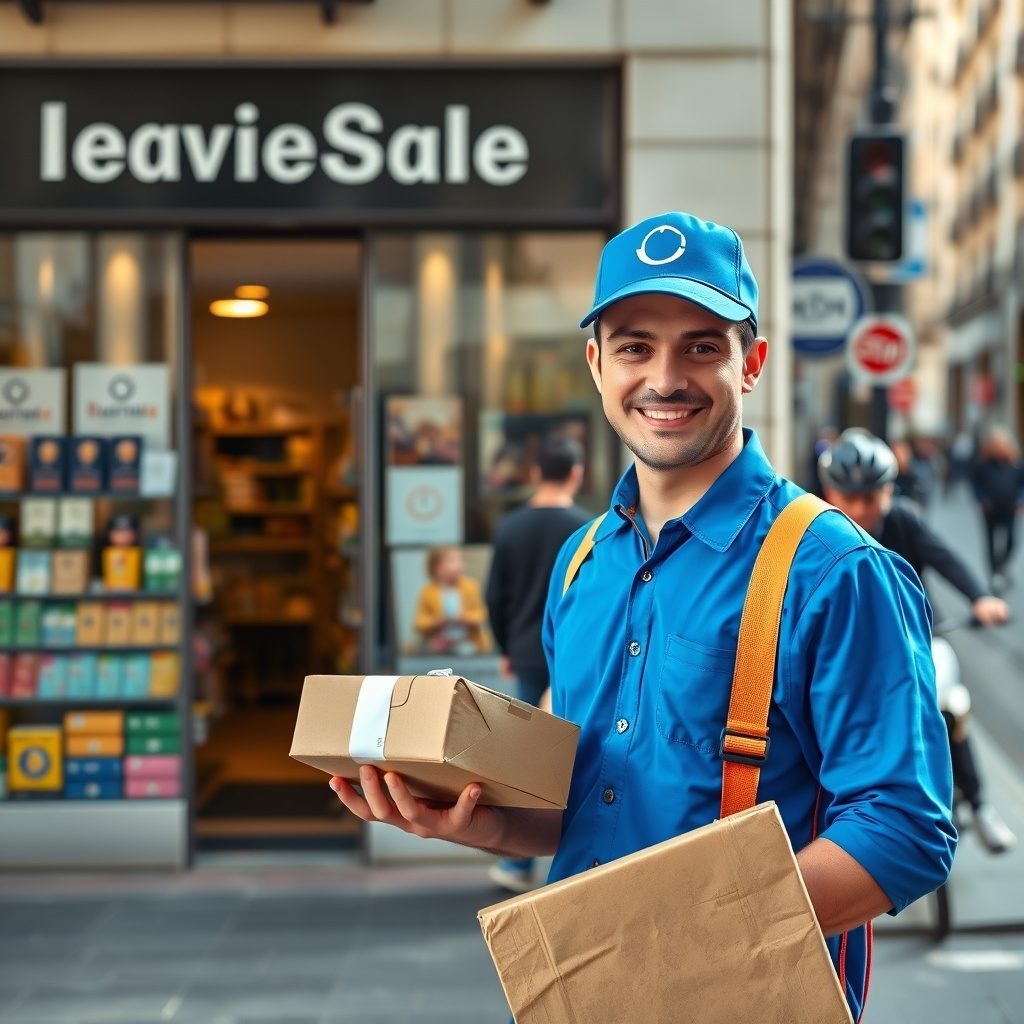 Mensajero de Parcel Run en acción